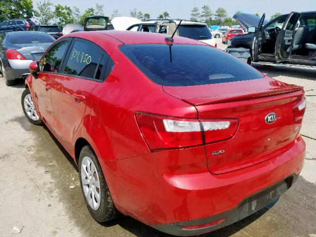 KNADN4A39D6271125 - 2013 KIA RIO EX RED photo 3