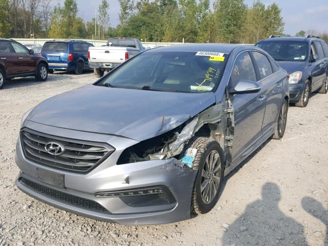 5NPE34AFXFH047894 - 2015 HYUNDAI SONATA SPO SILVER photo 2