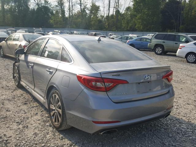 5NPE34AFXFH047894 - 2015 HYUNDAI SONATA SPO SILVER photo 3