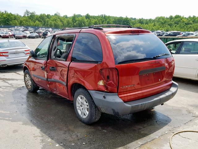 1D4GP25BX5B432562 - 2005 DODGE CARAVAN SE RED photo 3