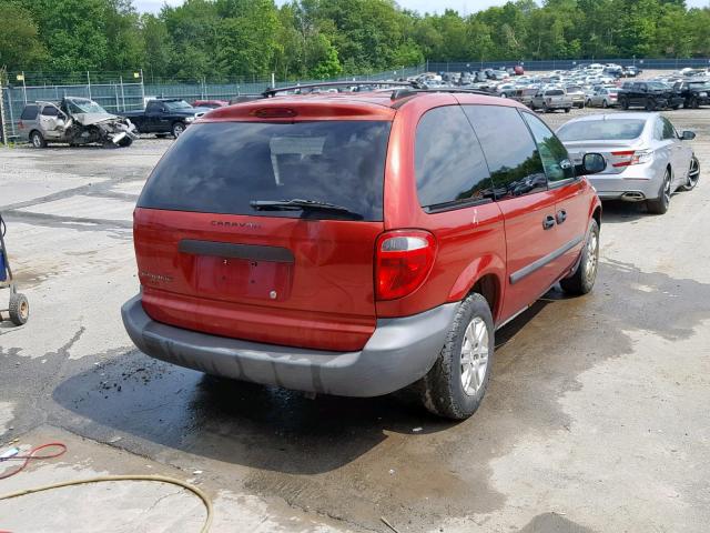 1D4GP25BX5B432562 - 2005 DODGE CARAVAN SE RED photo 4