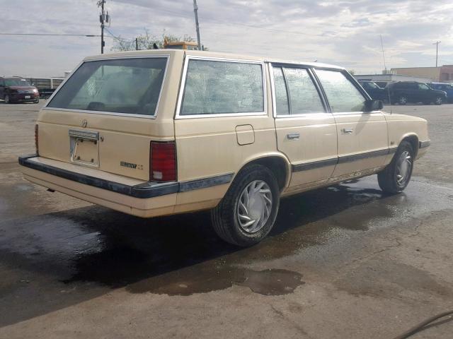 1P3BP39K7GF129452 - 1986 PLYMOUTH RELIANT SE TAN photo 4