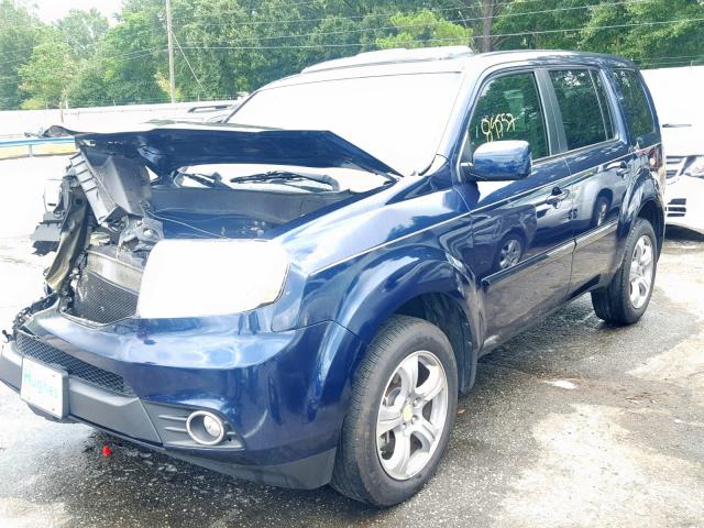 5FNYF3H7XEB017529 - 2014 HONDA PILOT EXLN BLUE photo 2