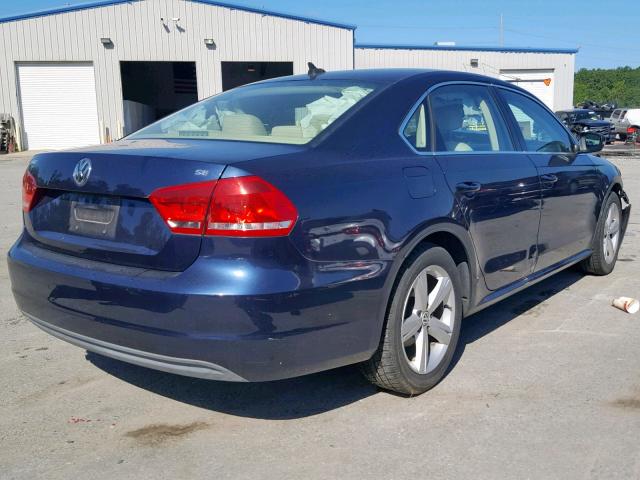 1VWBH7A30DC096670 - 2013 VOLKSWAGEN PASSAT SE BLUE photo 4