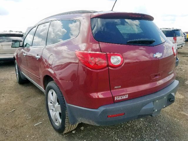 1GNKVGED1BJ102264 - 2011 CHEVROLET TRAVERSE L RED photo 3