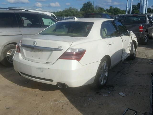 JH4KB2F65AC001265 - 2010 ACURA RL WHITE photo 4