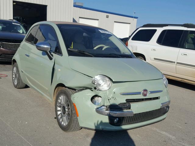 3C3CFFER7DT742754 - 2013 FIAT 500 LOUNGE GREEN photo 1