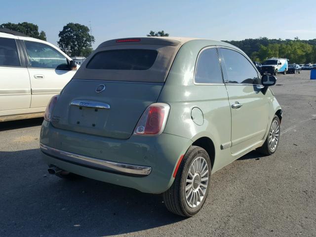 3C3CFFER7DT742754 - 2013 FIAT 500 LOUNGE GREEN photo 4