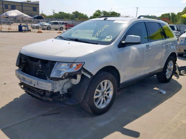 2FMDK3JC6ABA86285 - 2010 FORD EDGE SEL WHITE photo 2