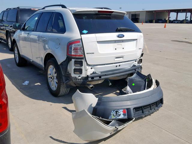 2FMDK3JC6ABA86285 - 2010 FORD EDGE SEL WHITE photo 3