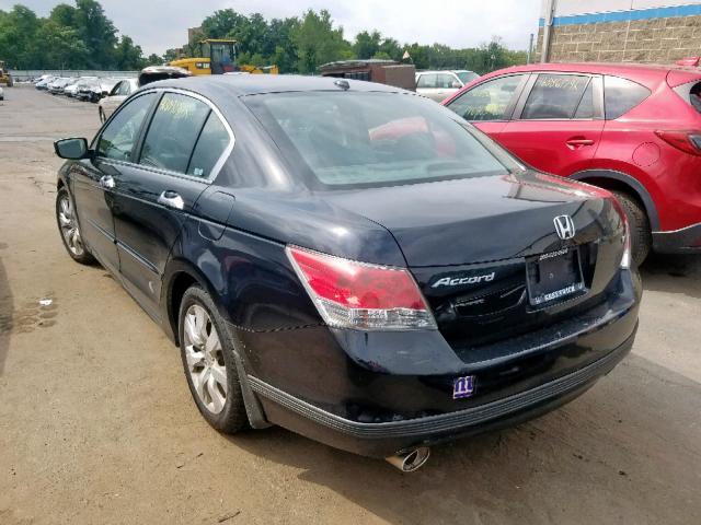 1HGCP36888A036100 - 2008 HONDA ACCORD EXL BLACK photo 3