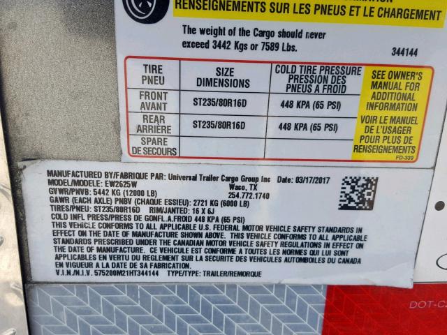 575200M21HT344144 - 2017 WELLS CARGO ENCLSDTRLR 灰色 照片 10