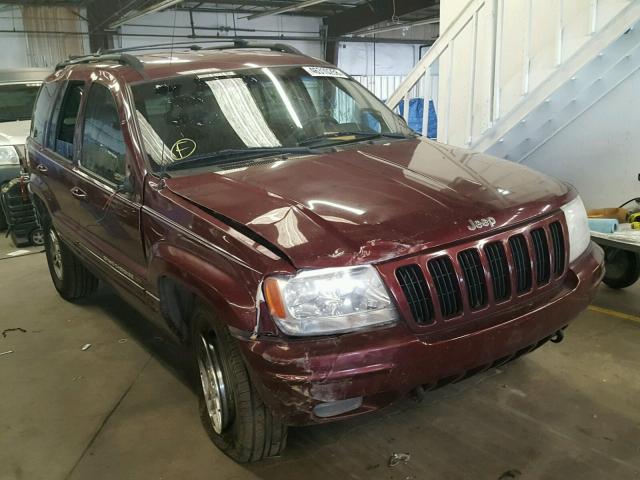 1J4GW58N2YC227348 - 2000 JEEP GRAND CHER MAROON photo 1