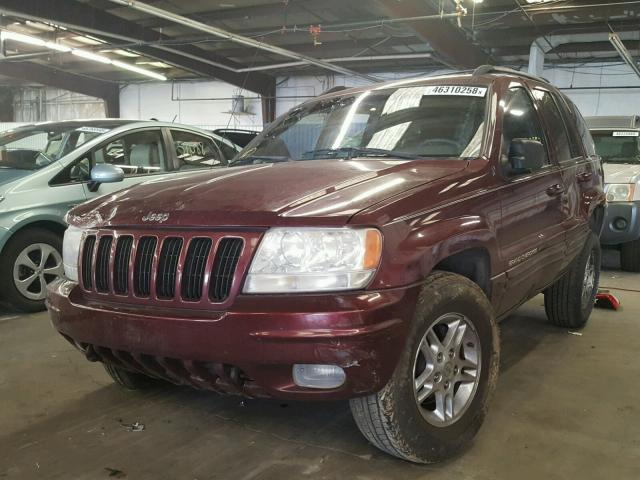 1J4GW58N2YC227348 - 2000 JEEP GRAND CHER MAROON photo 2