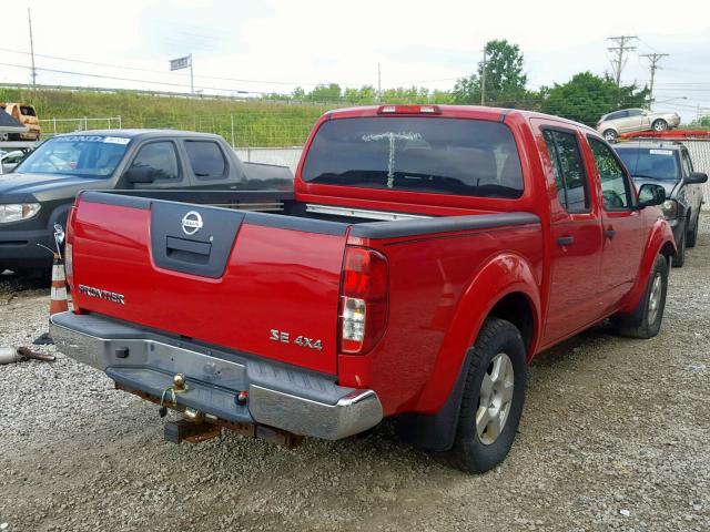 1N6AD07W18C451867 - 2008 NISSAN FRONTIER C RED photo 4