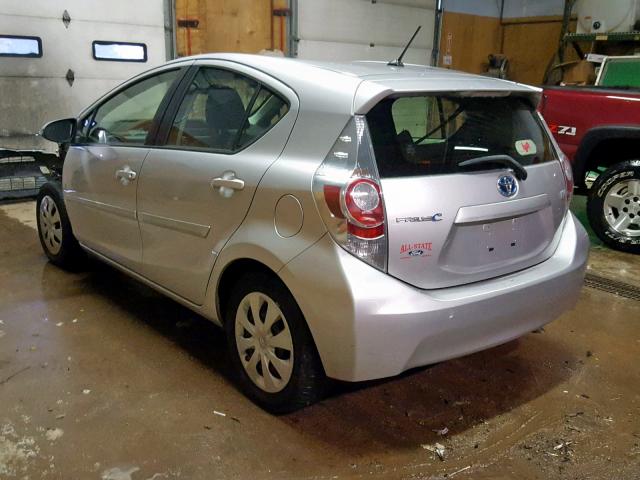 JTDKDTB31D1530936 - 2013 TOYOTA PRIUS C SILVER photo 3