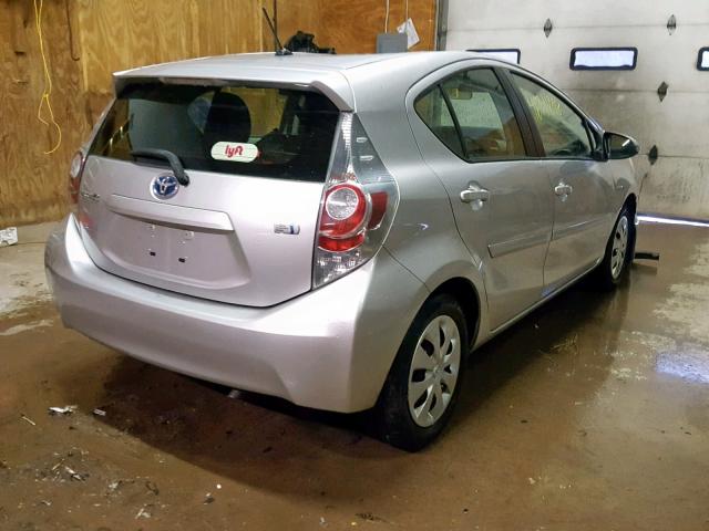 JTDKDTB31D1530936 - 2013 TOYOTA PRIUS C SILVER photo 4