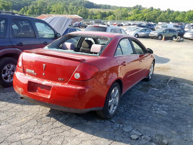 1G2ZH558X64257880 - 2006 PONTIAC G6 GT RED photo 4