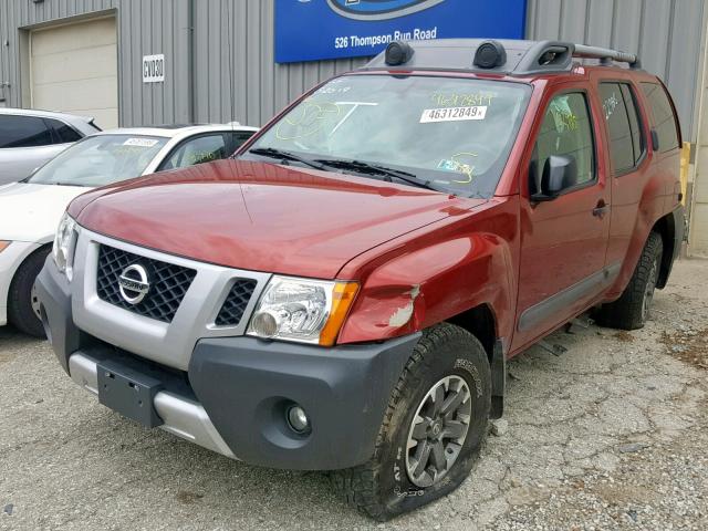 5N1AN0NW0FN664454 - 2015 NISSAN XTERRA X BURGUNDY photo 2