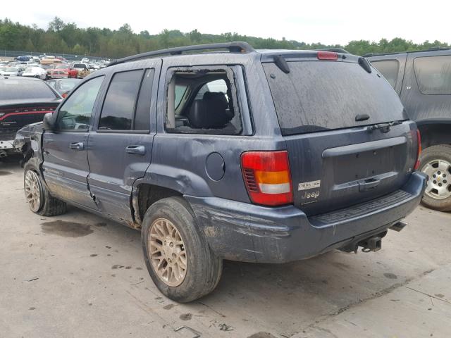 1J8GW58J12C250106 - 2002 JEEP GRAND CHER BLUE photo 3