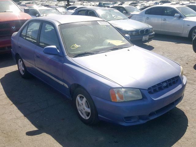 KMHCG45GXYU051074 - 2000 HYUNDAI ACCENT GL BLUE photo 1