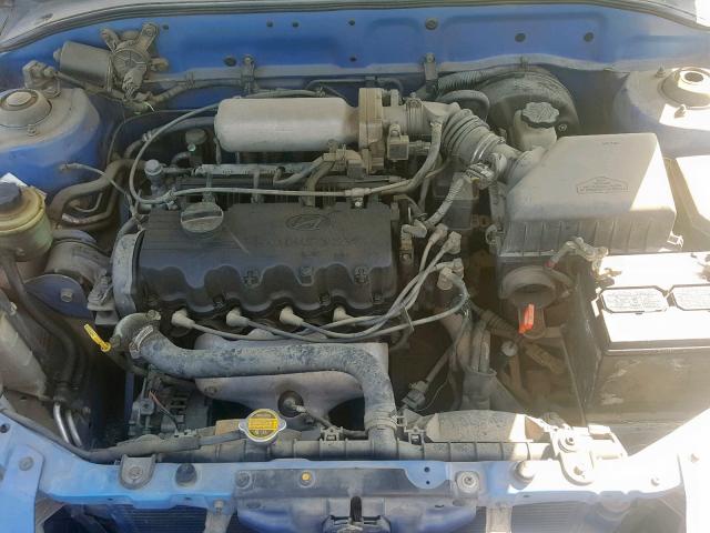 KMHCG45GXYU051074 - 2000 HYUNDAI ACCENT GL BLUE photo 7