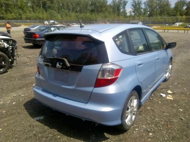 JHMGE8H47AC033095 - 2010 HONDA FIT SPORT BLUE photo 4