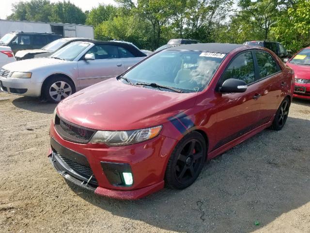 KNAFU4A27A5246454 - 2010 KIA FORTE EX RED photo 2