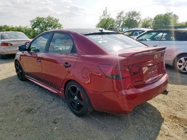 KNAFU4A27A5246454 - 2010 KIA FORTE EX RED photo 3