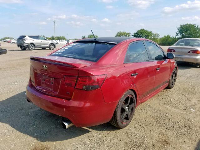 KNAFU4A27A5246454 - 2010 KIA FORTE EX RED photo 4