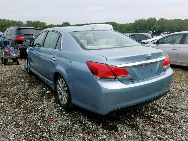 4T1BK3DB9BU387042 - 2011 TOYOTA AVALON BAS BLUE photo 3