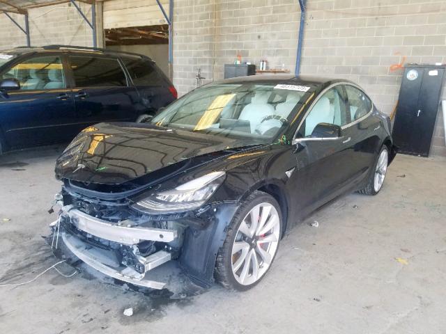 5YJ3E1EB7JF171104 - 2018 TESLA MODEL 3 BLACK photo 2