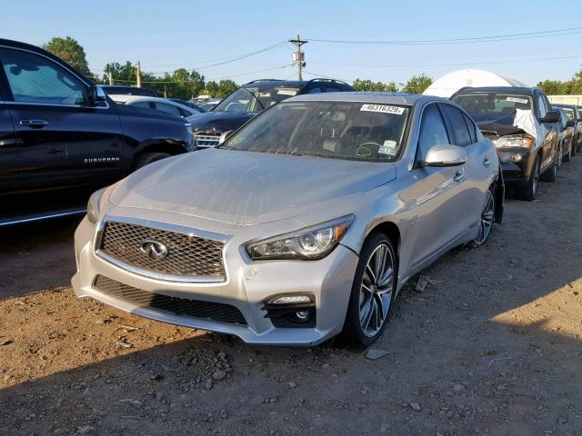 JN1BV7AR2EM693883 - 2014 INFINITI Q50 BASE SILVER photo 2