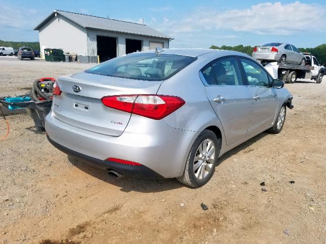 KNAFX4A88E5046541 - 2014 KIA FORTE EX SILVER photo 4