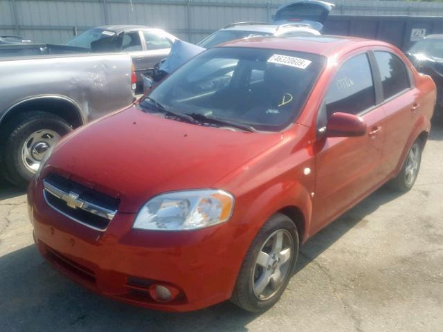 KL1TG56627B175597 - 2007 CHEVROLET AVEO LT RED photo 2