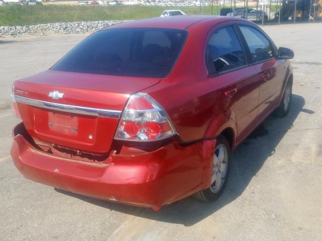 KL1TG56627B175597 - 2007 CHEVROLET AVEO LT RED photo 4