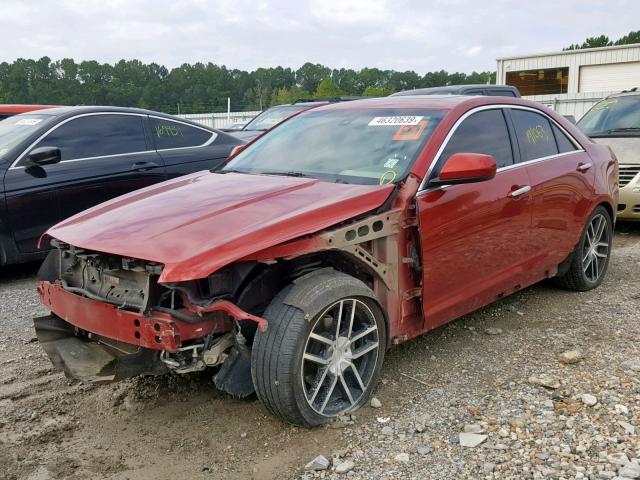 1G6AA5RAXE0164134 - 2014 CADILLAC ATS RED photo 2