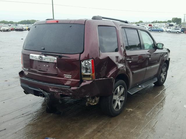 5FNYF4H96EB006728 - 2014 HONDA PILOT TOUR MAROON photo 4