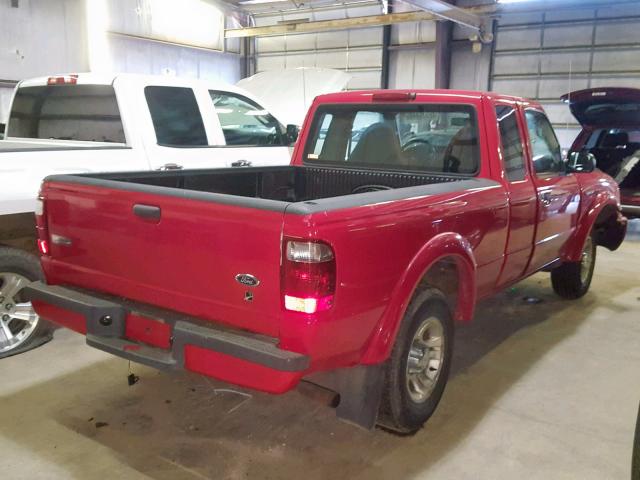 1FTYR44V73PB32643 - 2003 FORD RANGER SUP RED photo 4