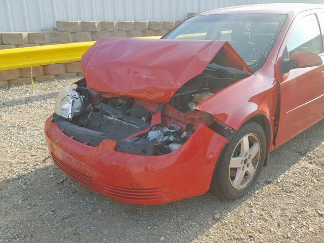 1G1AT58H697108249 - 2009 CHEVROLET COBALT LT RED photo 9