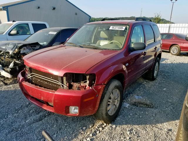 4M2YU91177KJ12936 - 2007 MERCURY MARINER LU RED photo 2