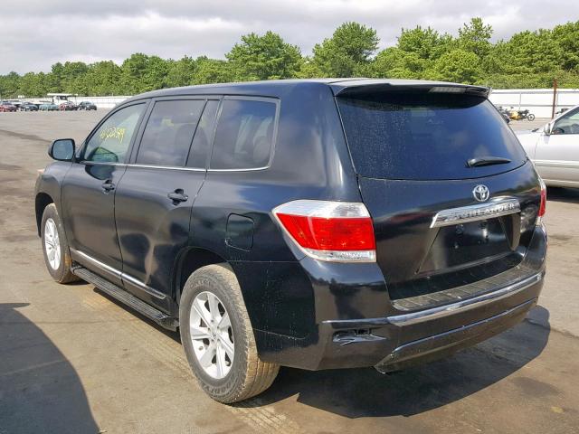 5TDZA3EH9DS041508 - 2013 TOYOTA HIGHLANDER BLACK photo 3