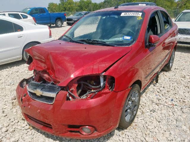 KL1TG5DE4BB137307 - 2011 CHEVROLET AVEO LT RED photo 2