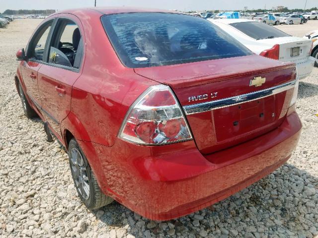 KL1TG5DE4BB137307 - 2011 CHEVROLET AVEO LT RED photo 3