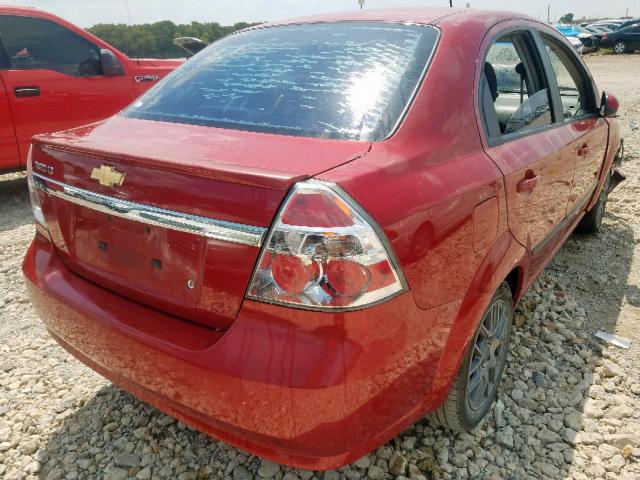 KL1TG5DE4BB137307 - 2011 CHEVROLET AVEO LT RED photo 4