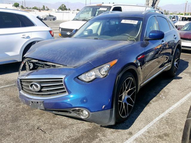 JN8CS1MW2DM174909 - 2013 INFINITI FX37 BLUE photo 2