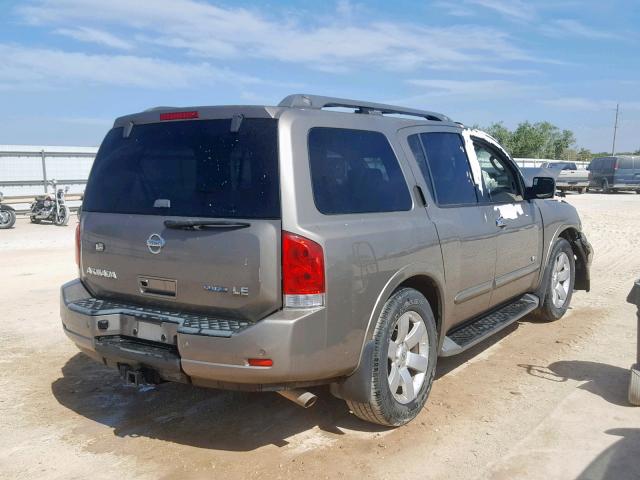 5N1BA08D98N623575 - 2008 NISSAN ARMADA SE GRAY photo 4