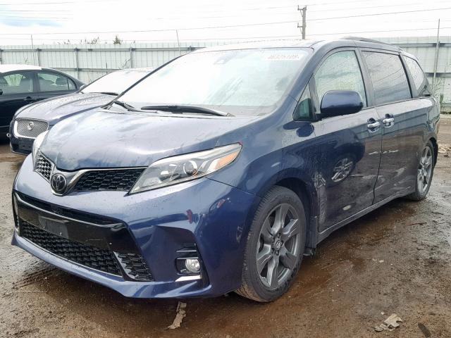 5TDXZ3DC1JS903587 - 2018 TOYOTA SIENNA SE BLUE photo 2