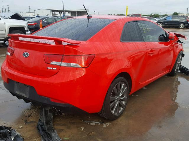 KNAFW6A36C5583201 - 2012 KIA FORTE SX RED photo 4