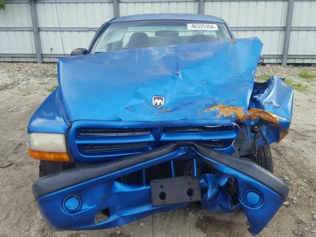 1B7FL26X41S108788 - 2001 DODGE DAKOTA BLUE photo 7